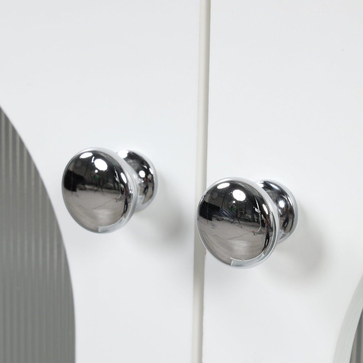 24 Inch Bathroom Vanity with Sink and Fluted Glass Doors