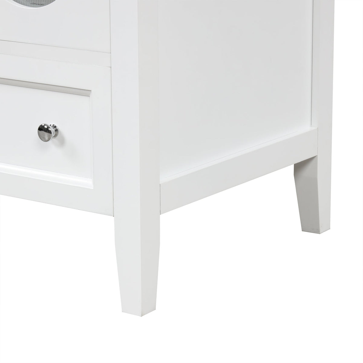24 Inch Bathroom Vanity with Sink and Fluted Glass Doors