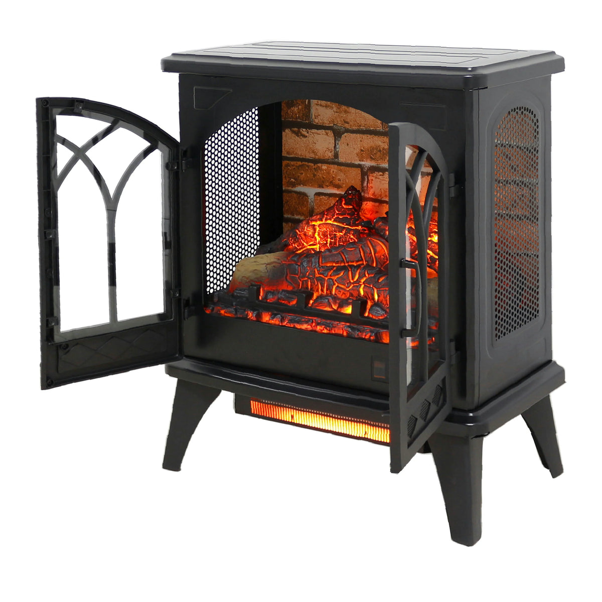 24 Inch 3D Electric Fireplace Stove with Infrared Heat