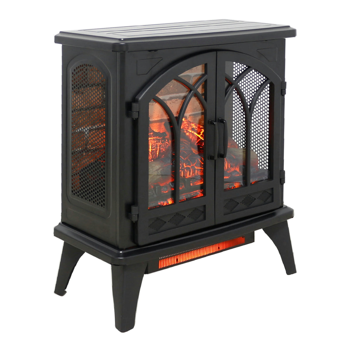 24 Inch 3D Electric Fireplace Stove with Infrared Heat