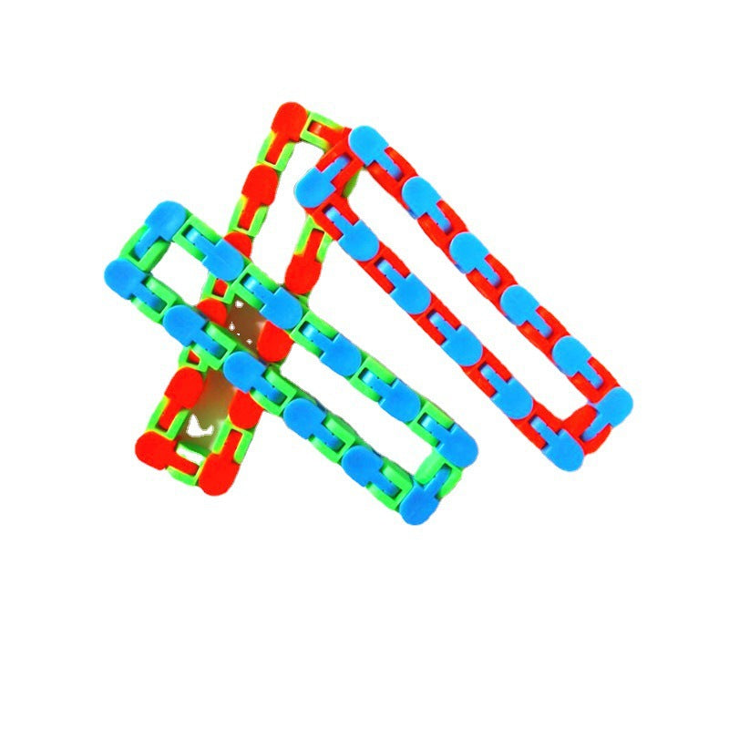 24-Section Folding Chain Fidget Toy for Tactile Relief