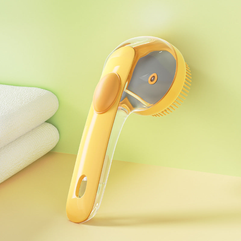 Pet Bath Brush with Soap Dispenser for Easier Washing