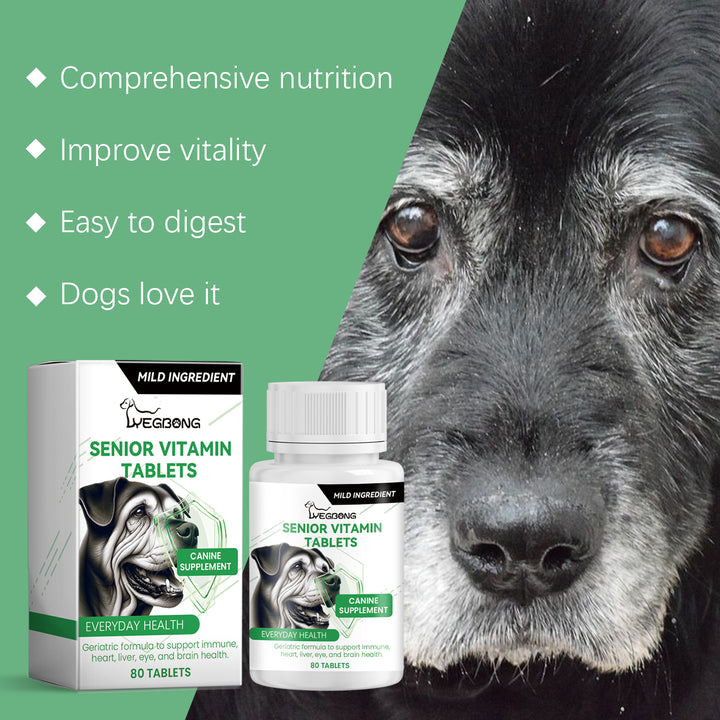 Senior Dog Vitamin Tablets for Daily Nutrition Support