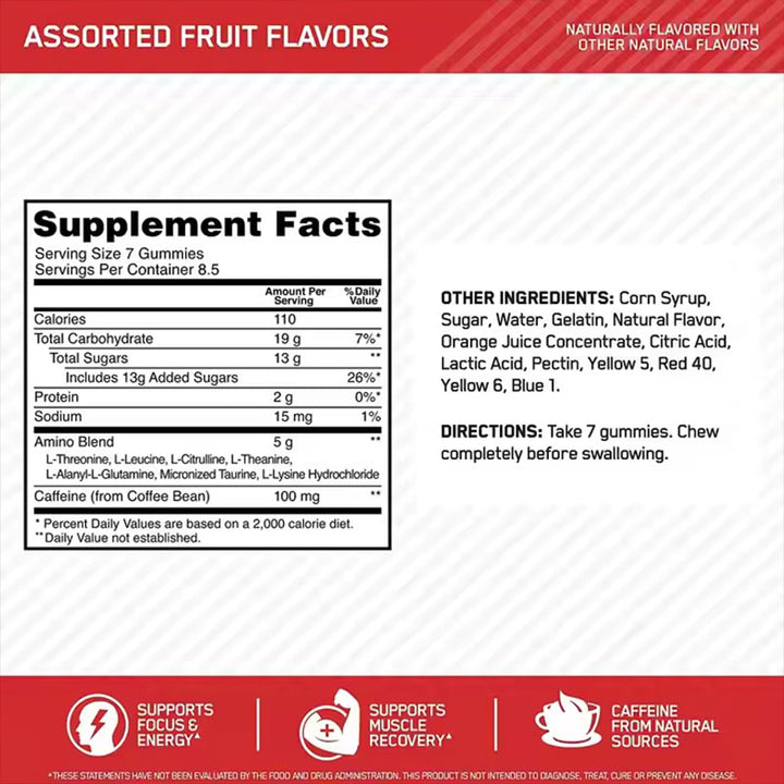 Essential Amino Energy Gummies — Natural Caffeine