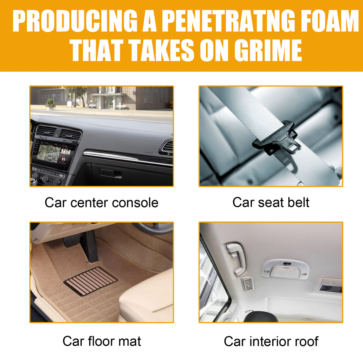 Car Interior Foam Cleaner for Deep Stain Removal Kit