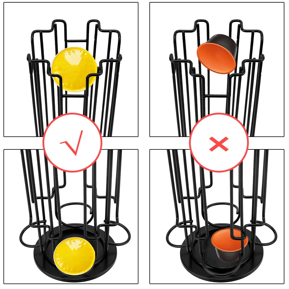 Dolce Gusto Capsule Holder: 24-Pod Rotating Rack