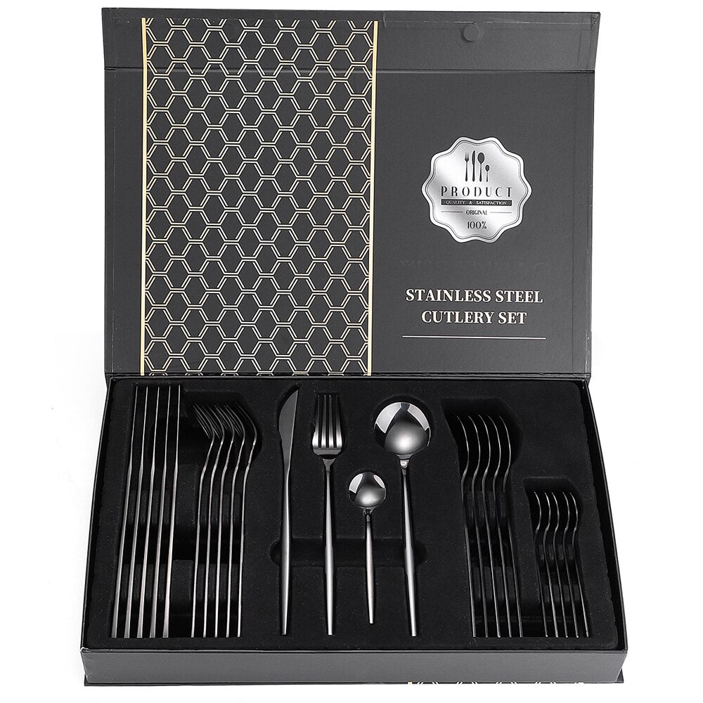 24-Piece Stainless Steel Flatware Set for 6 Place Settings