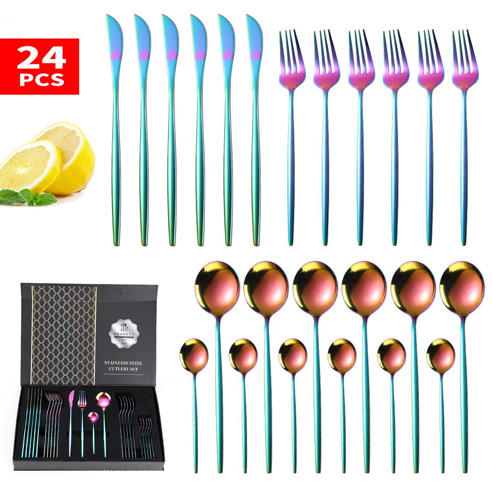 24-Piece Stainless Steel Flatware Set for 6 Place Settings
