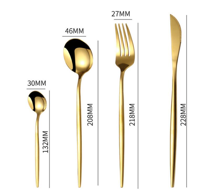 24-Piece Gold Stainless Steel Flatware Set with Gift Box