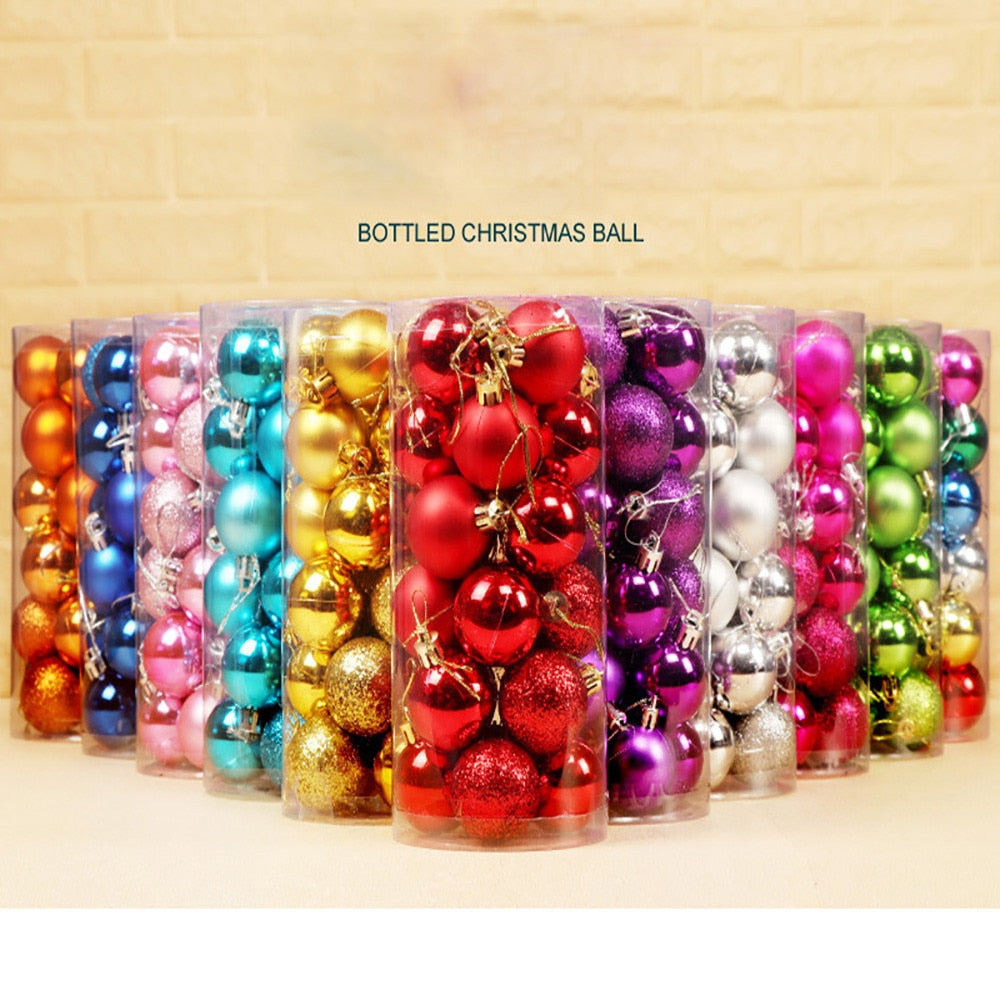 Christmas Tree Baubles 24pc Colorful Hanging Ornament Set