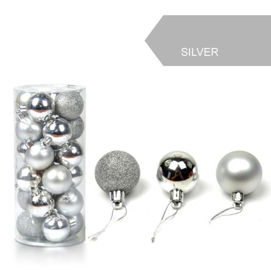 Christmas Tree Ornaments, 24pc Coordinated Baubles