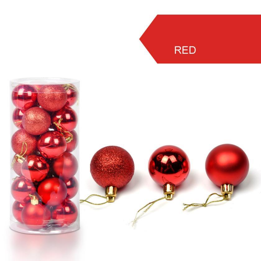 Christmas Tree Ornaments, 24pc Coordinated Baubles