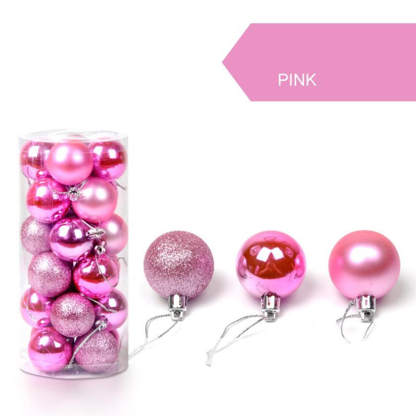 Christmas Tree Ornaments, 24pc Coordinated Baubles