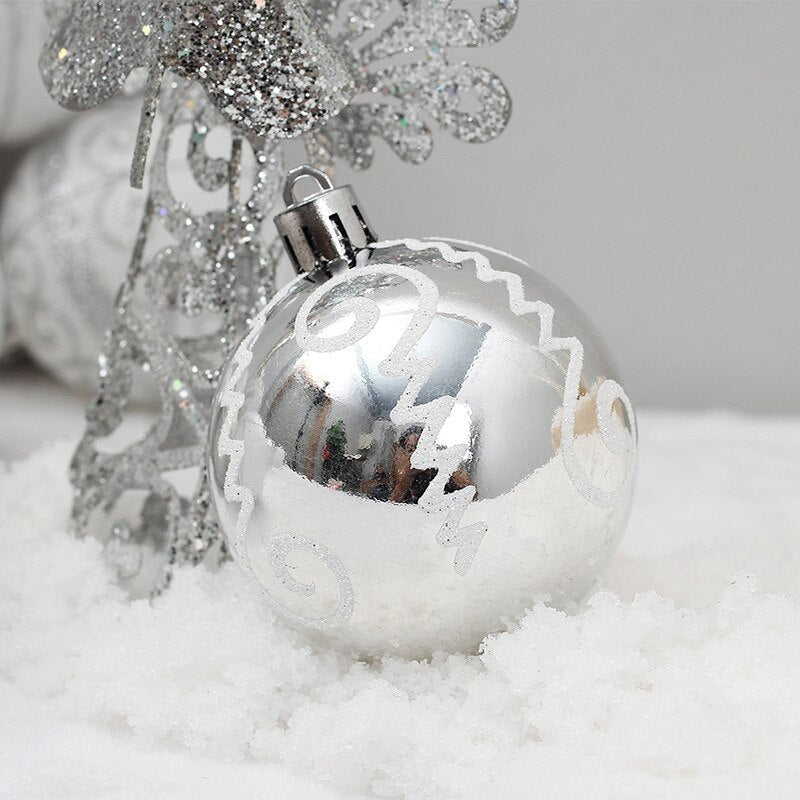 Christmas Ornaments Set: Elegant White Gold Tree Decor