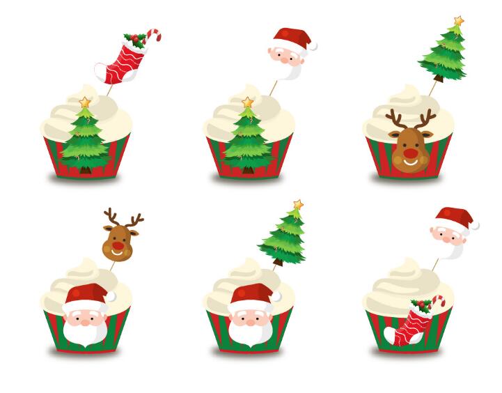 Christmas Cupcake Toppers & Wrappers Set, 24-Piece