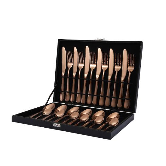 24-Piece Rainbow Stainless Steel Flatware Set Gift Box