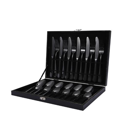24-Piece Rainbow Stainless Steel Flatware Set Gift Box