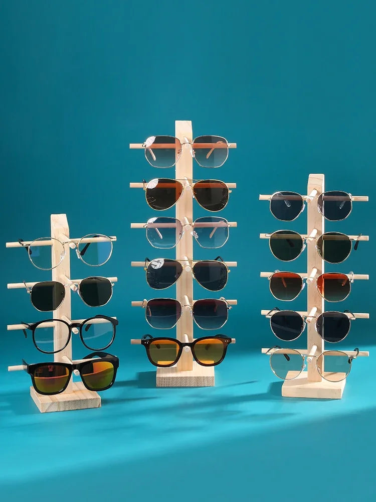 Solid Wood Glasses Display Rack for Eyewear Storage