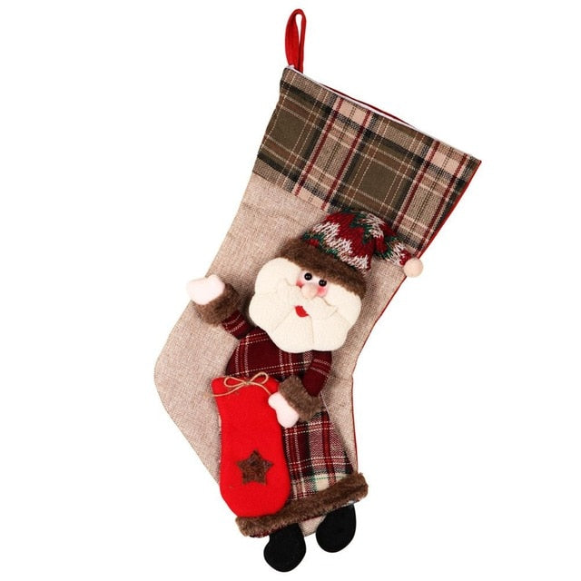 Christmas Stocking With Plush Character Gift Holder