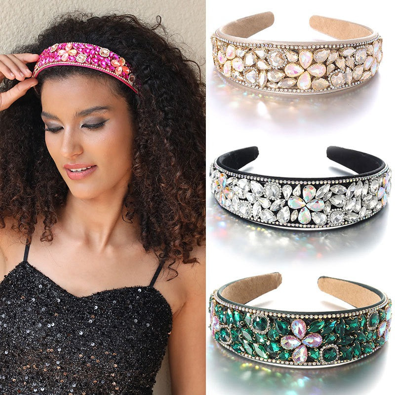 Rhinestone Headband for Vintage Glamour Party Styling