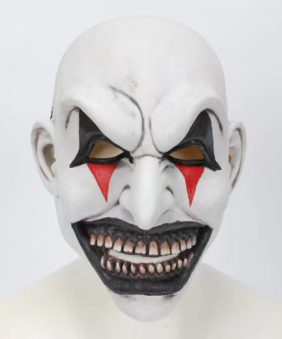 Halloween Clown Costume Mask with Attached Horror Hat