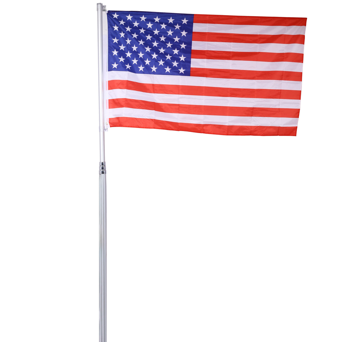 25FT Segmented Aluminum Flagpole Kit with Gold Ball Top