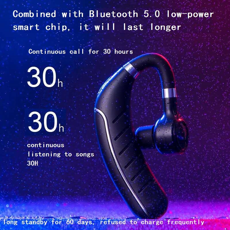 Bluetooth Headset With 30-Hour Talk and 60-Day Standby