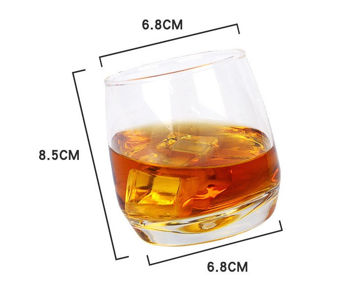 Tilted-Rim Whisky Tumbler Set of 6, 265 ml Crystal Glass