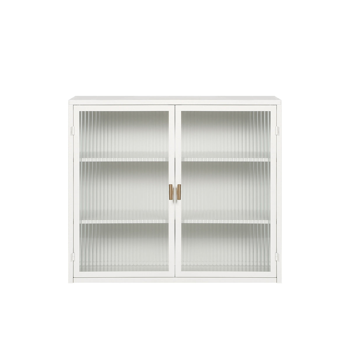 Fluted Glass Bathroom Wall Cabinet with Three Tiers