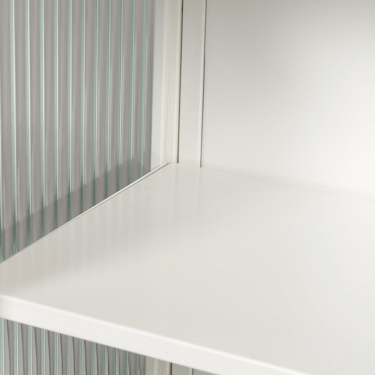 Fluted Glass Bathroom Wall Cabinet with Three Tiers