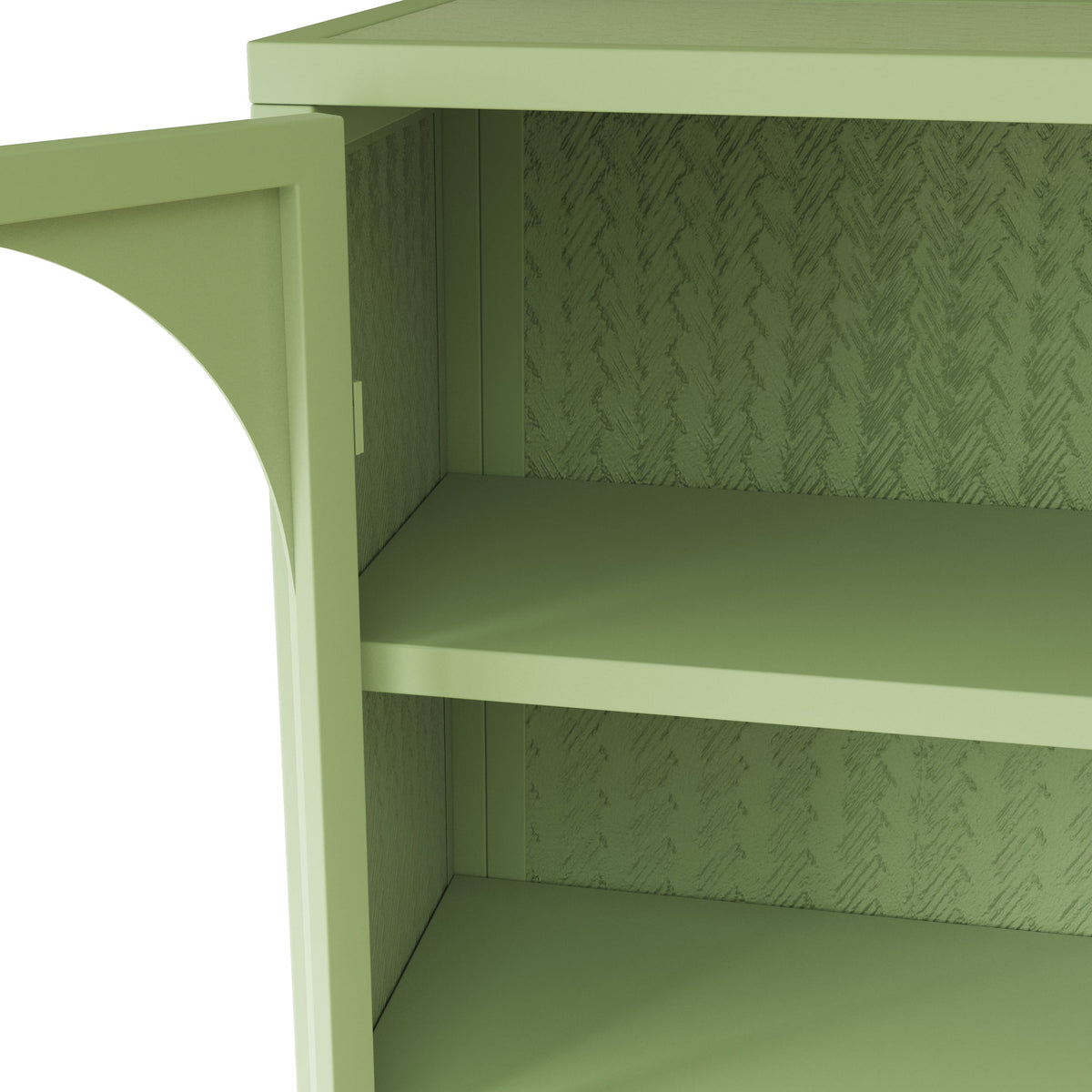 Wall Cabinet with Glass Doors, Sage Green 3-Tier Shelves