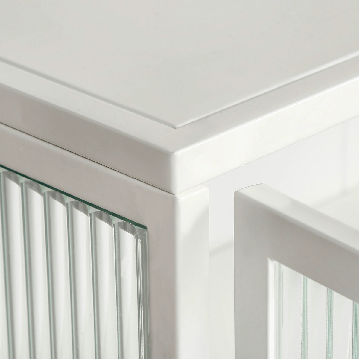 Fluted Glass Bathroom Wall Cabinet with Three Tiers