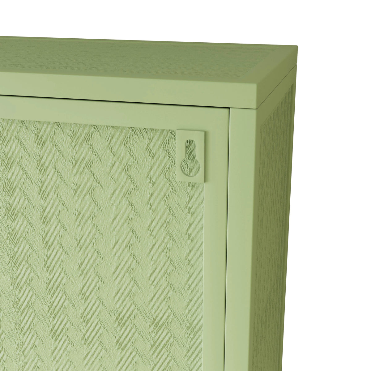Wall Cabinet with Glass Doors, Sage Green 3-Tier Shelves