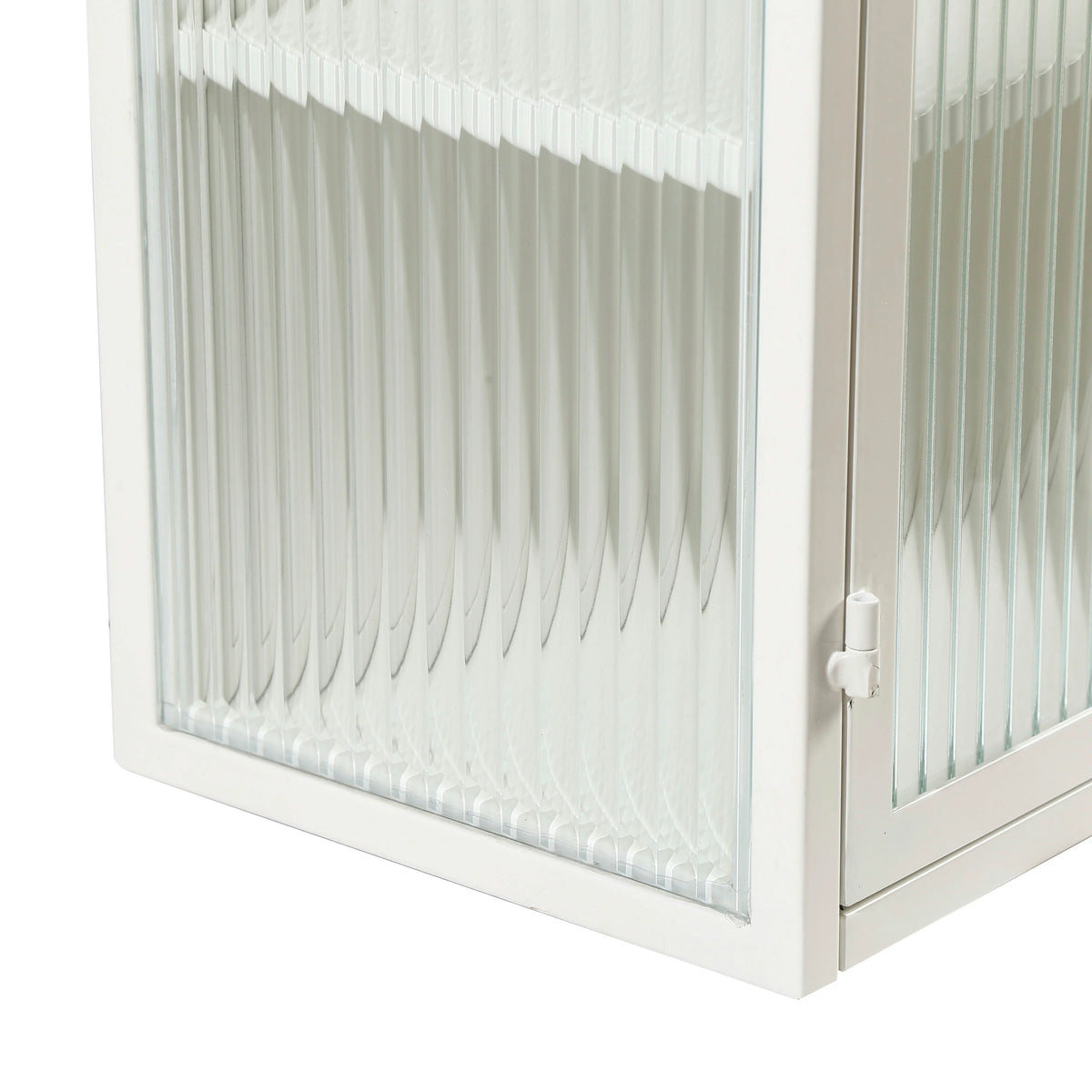 Fluted Glass Bathroom Wall Cabinet with Three Tiers
