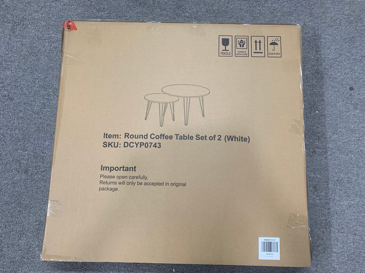 Round Nesting Coffee Table Set of 2 for Living Room