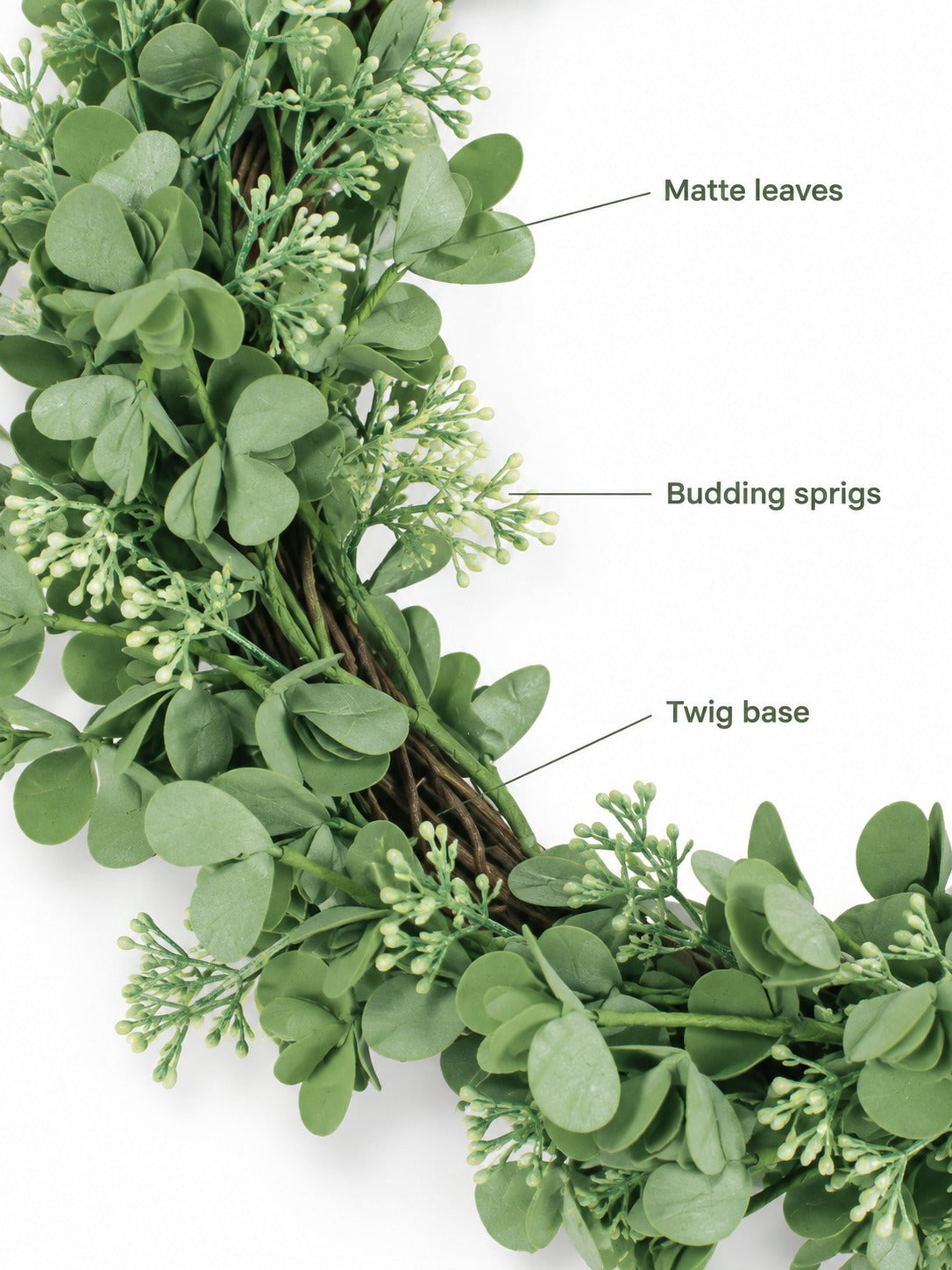 27 Inch Faux Oxalis Wreath for Front Door Spring Style
