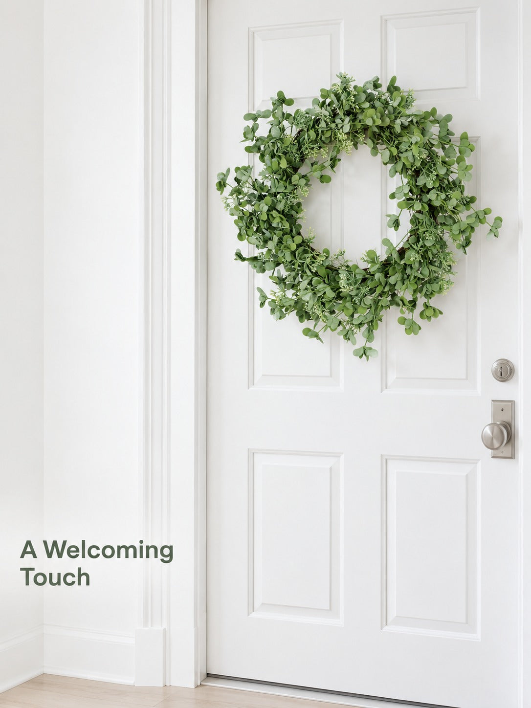 27 Inch Faux Oxalis Wreath for Front Door Spring Style