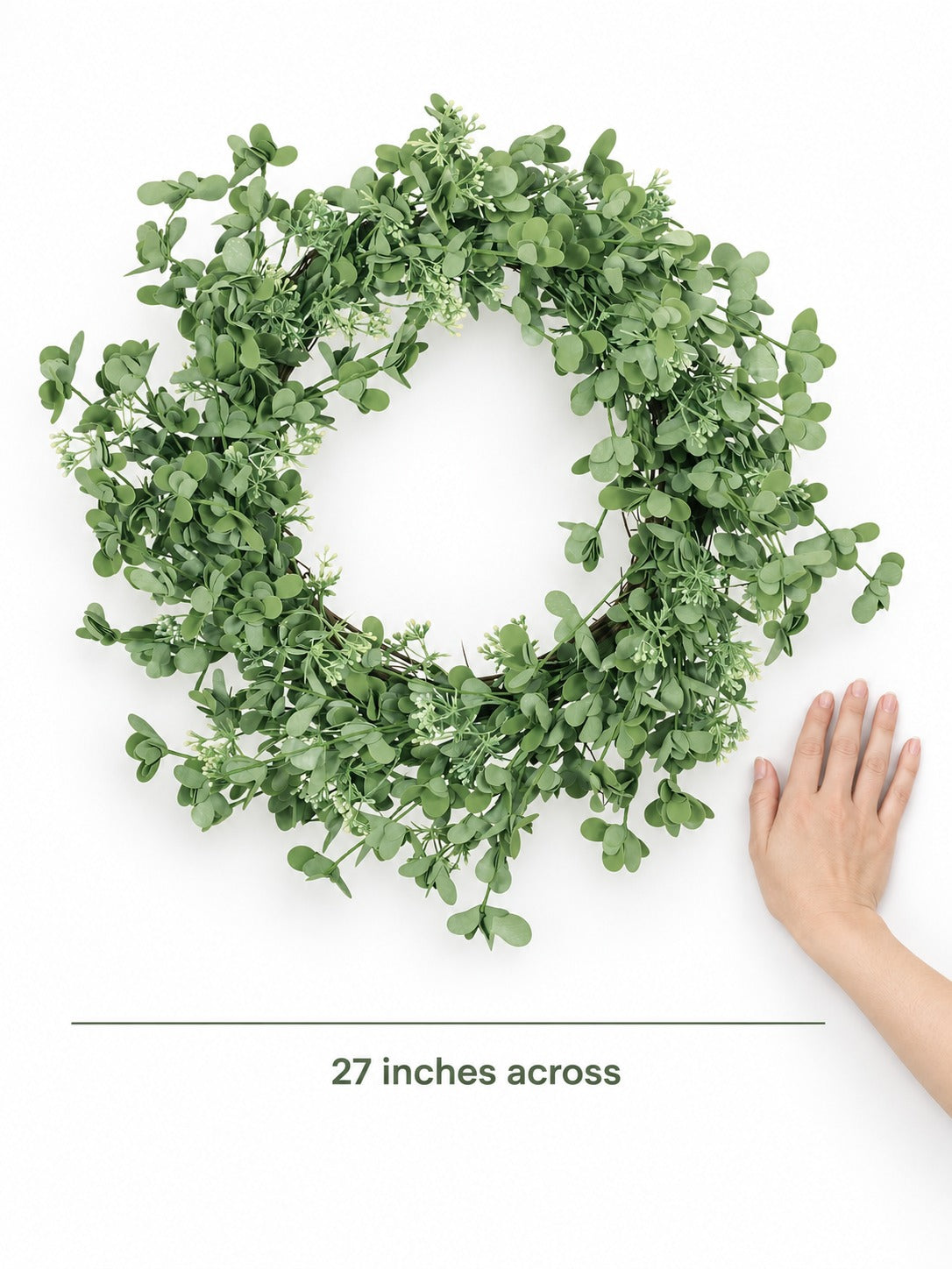 27 Inch Faux Oxalis Wreath for Front Door Spring Style