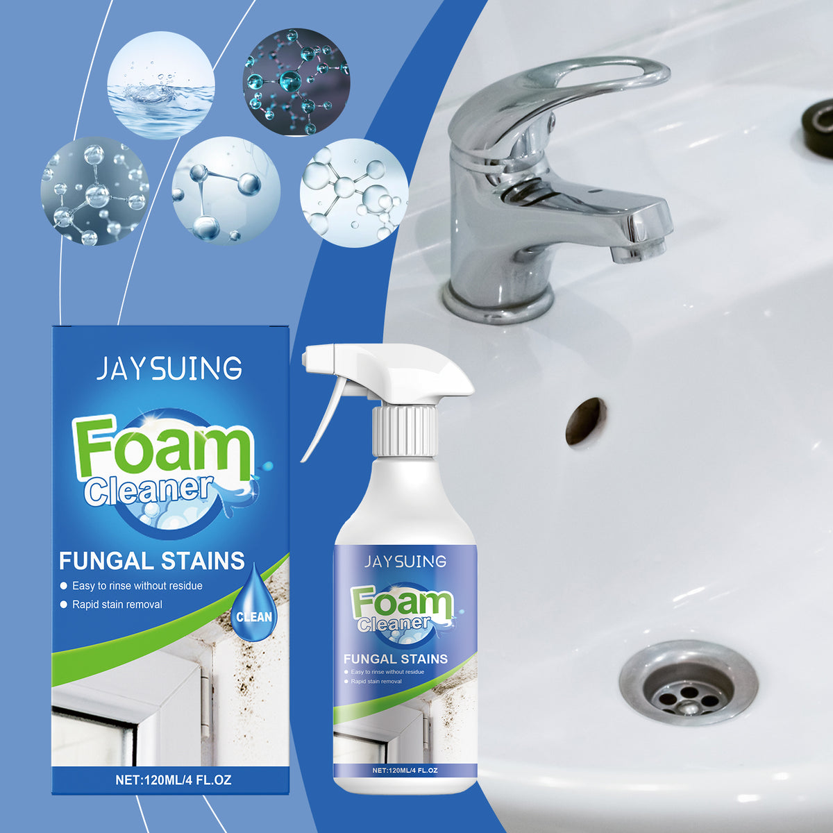 Stain Removal Foam Cleaner for Moldy Bathroom Tiles
