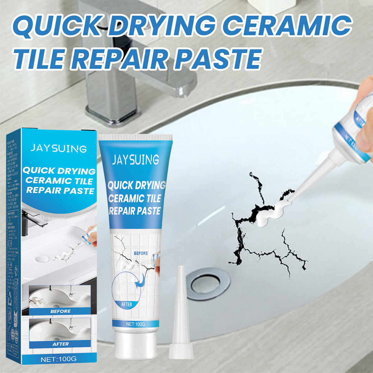 Tile Repair Glue Paste for Cracks & Ceramic Surfaces