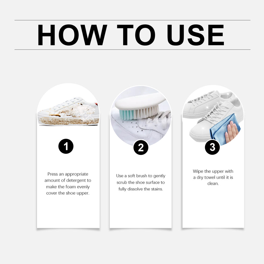 White Shoe Foam Cleaner — No-Scrub Stain & Stain Lift