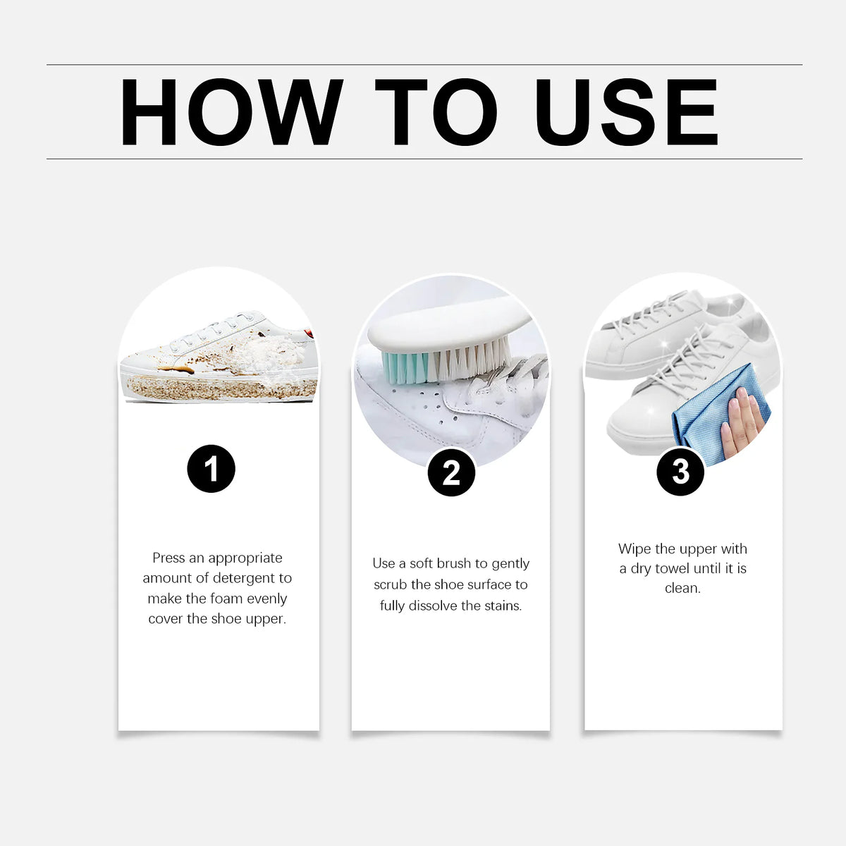 White Shoe Foam Cleaner for Quick Wash-Free Touch-Ups