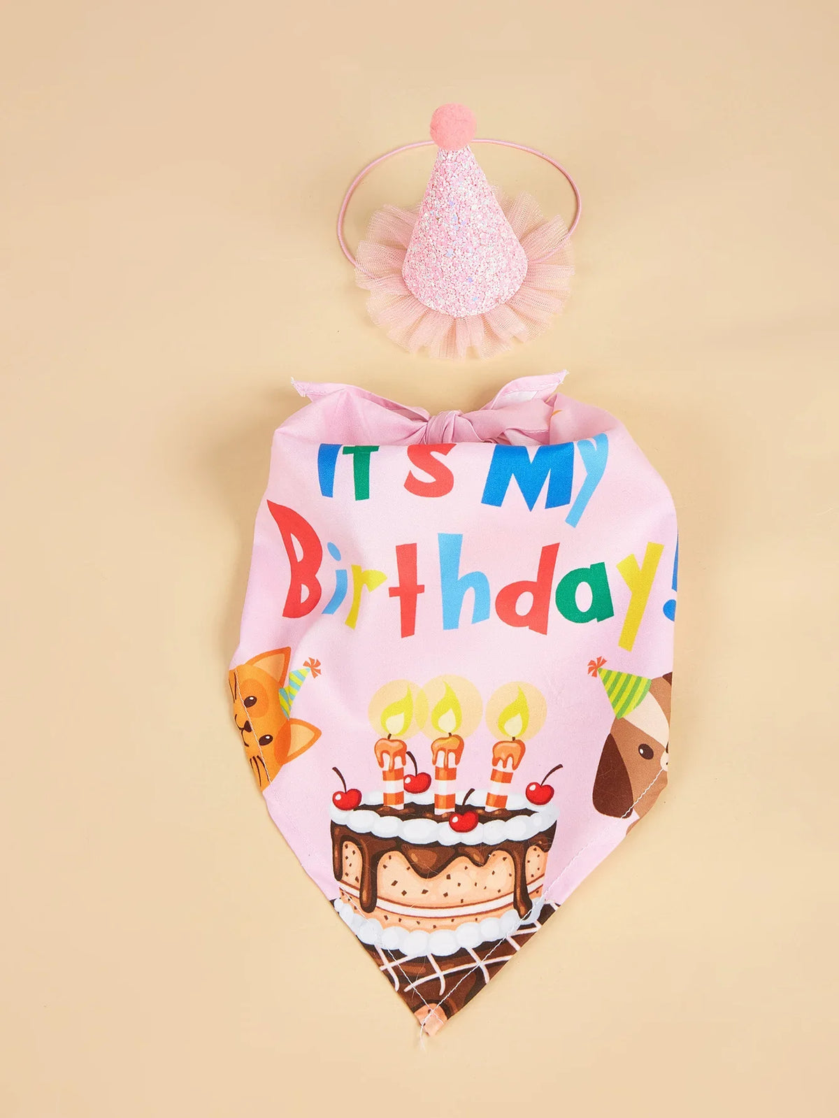 Dog Birthday Party Costume Set – 4-Piece Photo Props
