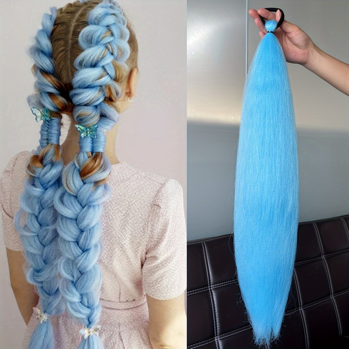 Colorful Ponytail Hair Extensions — Instant Braid Makeover