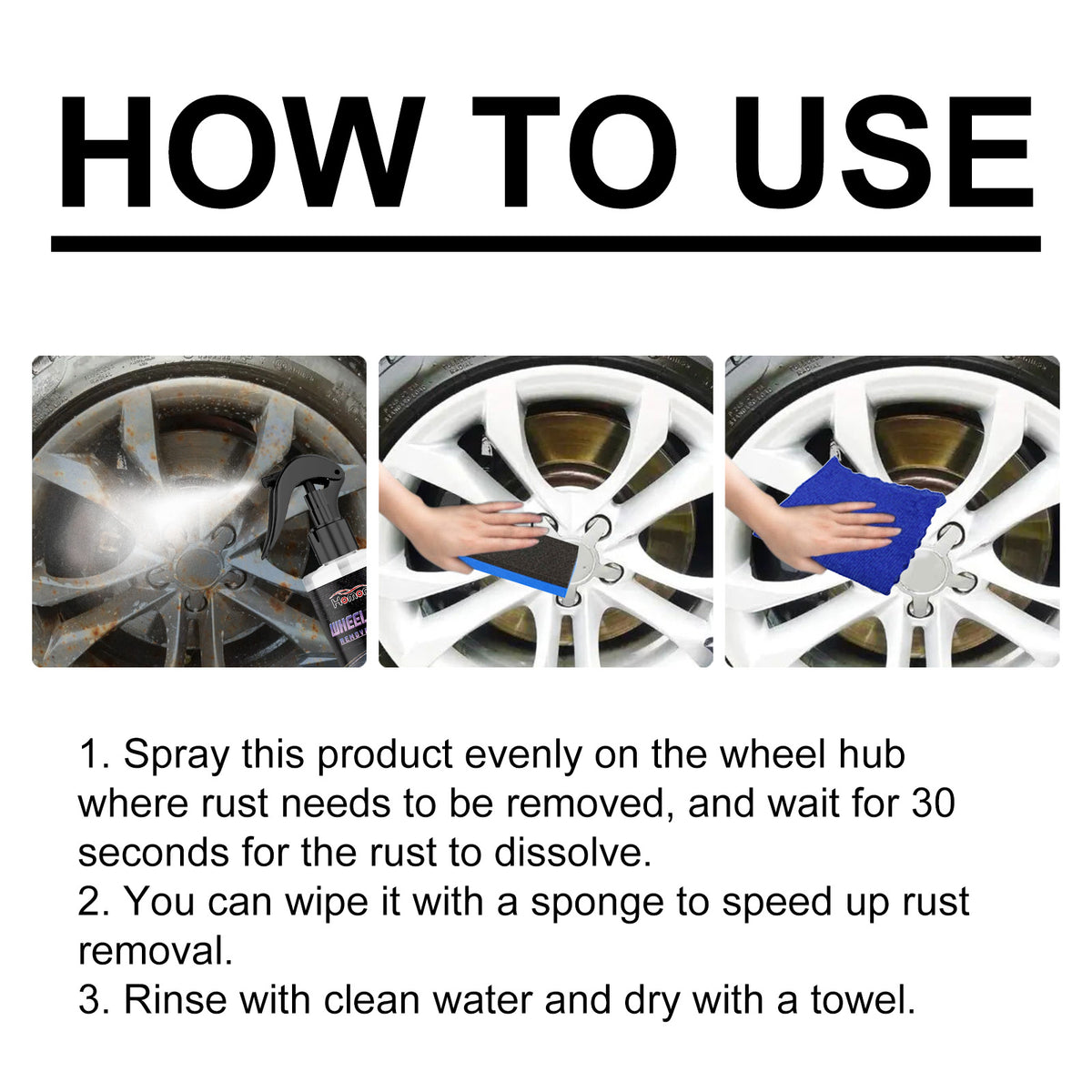 Wheel Rust Remover Spray for Brighter Metal Wheels