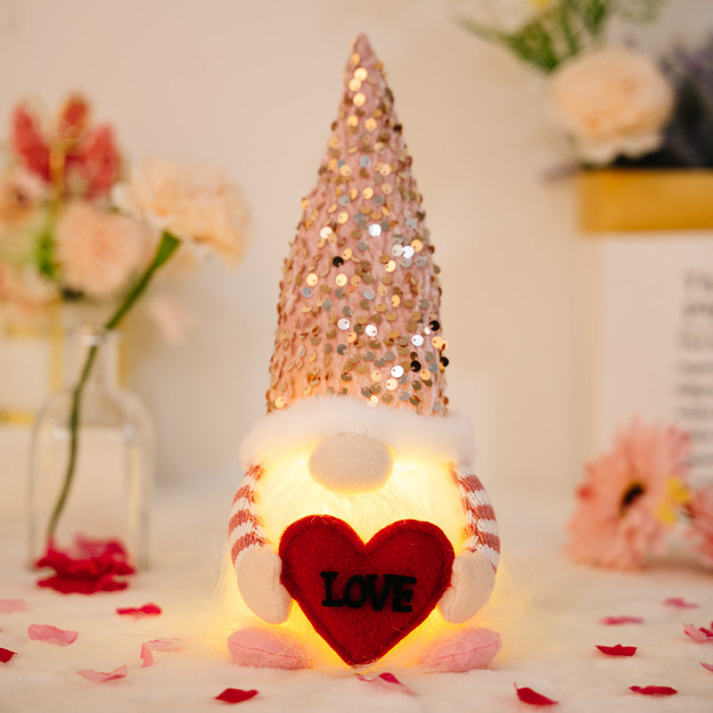 Valentine's Day Gnome Decor Pair for Festive Sparkle