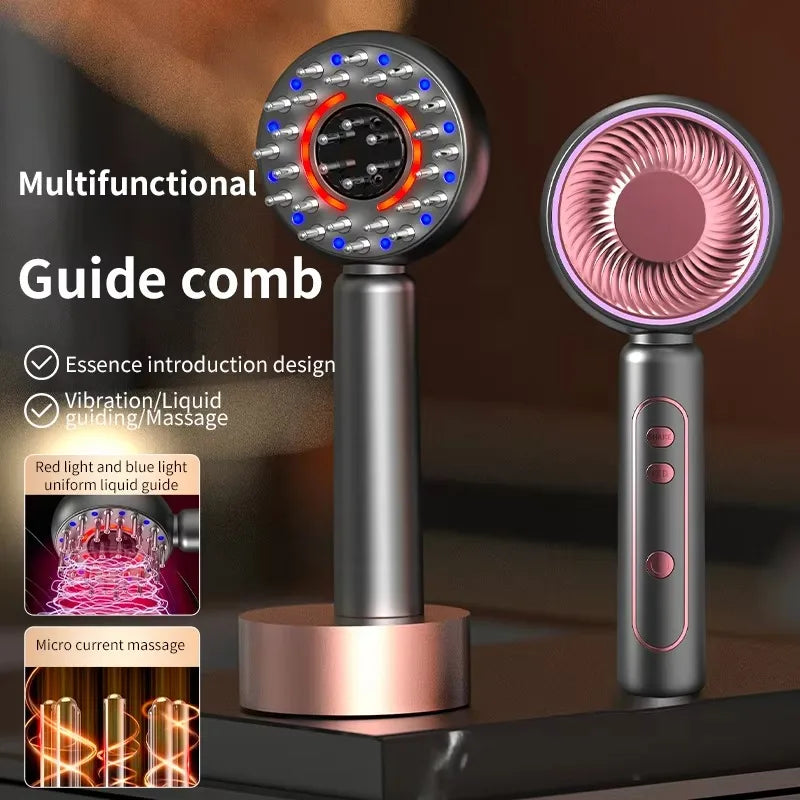 Electric Scalp Massager With Serum Guide and Red Light