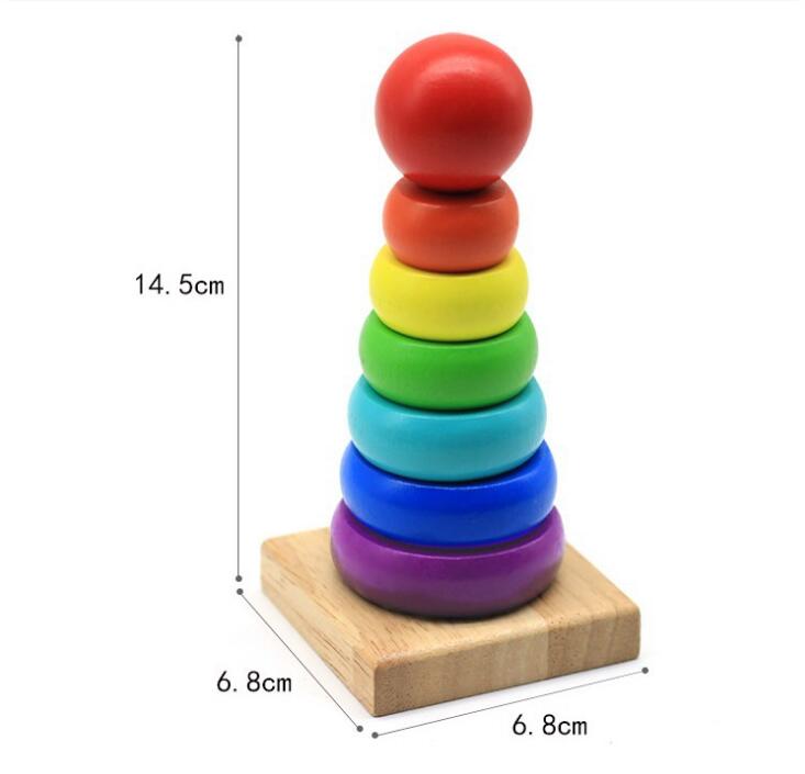 Wooden Stacking Toy Tower for Toddler Learning Play