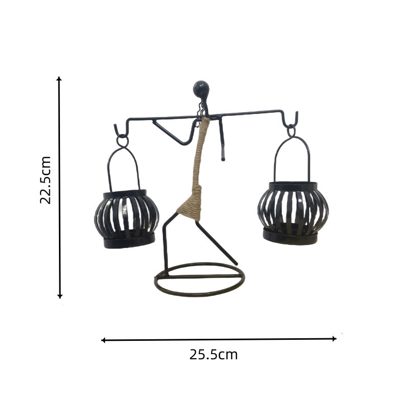 Wrought Iron Candle Holder — Warm European Table Glow