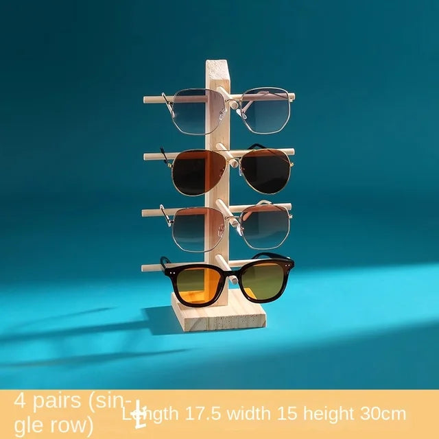Solid Wood Glasses Display Rack for Eyewear Storage